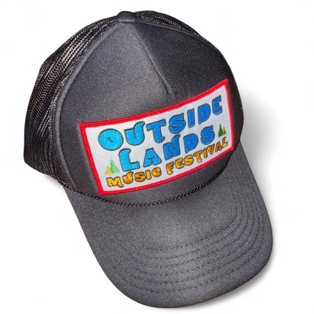 Aviator Nation Outside Lands Music Festival Black Adjustable Trucker Hat Cap